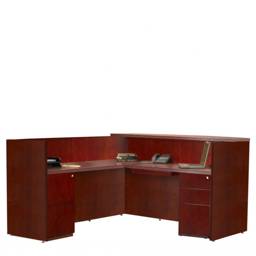 Mayline - Luminary Reception Station with Return and 2 File Pedestals ...